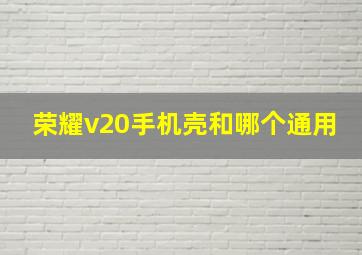 荣耀v20手机壳和哪个通用