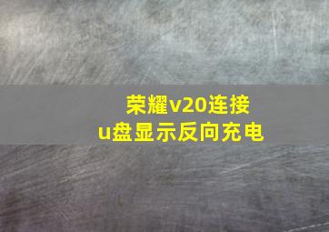 荣耀v20连接u盘显示反向充电