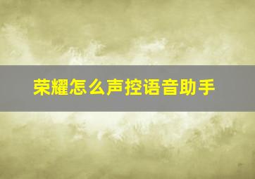 荣耀怎么声控语音助手