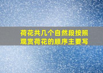 荷花共几个自然段按照观赏荷花的顺序主要写