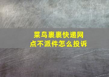 菜鸟裹裹快递网点不派件怎么投诉