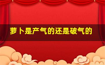 萝卜是产气的还是破气的