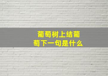 葡萄树上结葡萄下一句是什么