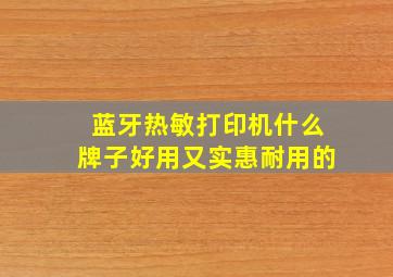 蓝牙热敏打印机什么牌子好用又实惠耐用的