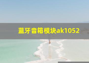 蓝牙音箱模块ak1052