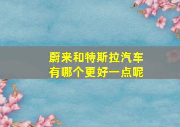 蔚来和特斯拉汽车有哪个更好一点呢