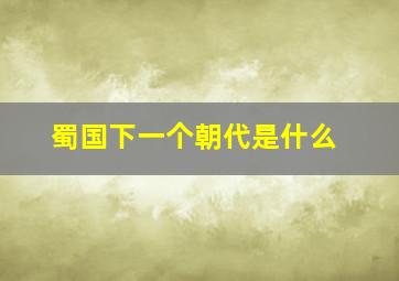 蜀国下一个朝代是什么