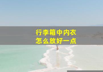 行李箱中内衣怎么放好一点