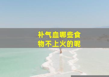 补气血哪些食物不上火的呢