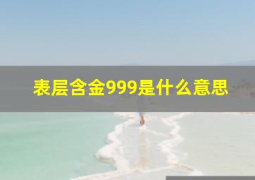 表层含金999是什么意思