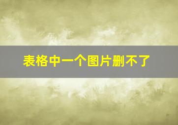 表格中一个图片删不了