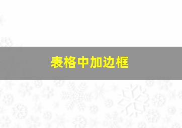 表格中加边框