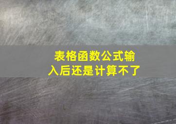 表格函数公式输入后还是计算不了