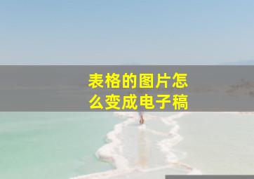 表格的图片怎么变成电子稿