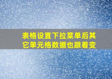 表格设置下拉菜单后其它单元格数据也跟着变