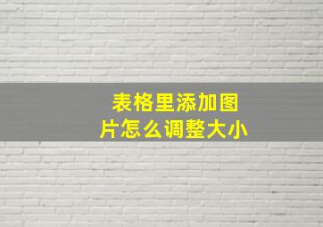 表格里添加图片怎么调整大小