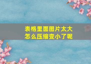 表格里面图片太大怎么压缩变小了呢