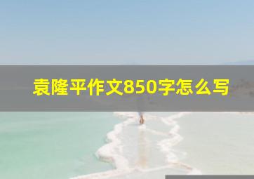 袁隆平作文850字怎么写