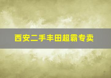 西安二手丰田超霸专卖