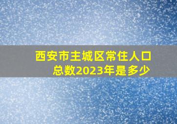 西安市主城区常住人口总数2023年是多少