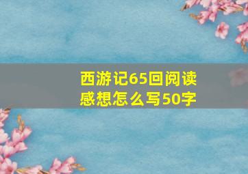 西游记65回阅读感想怎么写50字