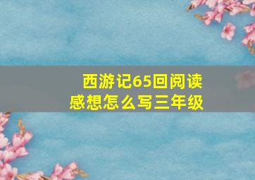 西游记65回阅读感想怎么写三年级