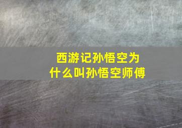 西游记孙悟空为什么叫孙悟空师傅