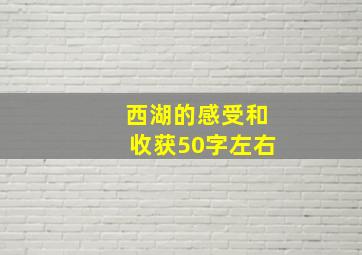 西湖的感受和收获50字左右