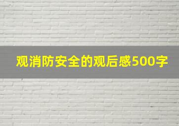 观消防安全的观后感500字