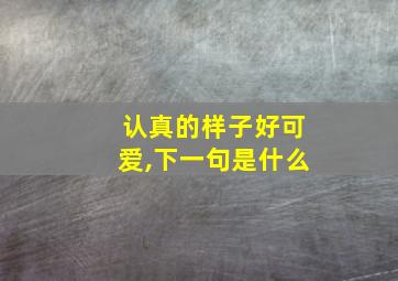 认真的样子好可爱,下一句是什么