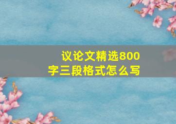 议论文精选800字三段格式怎么写