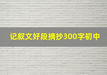 记叙文好段摘抄300字初中