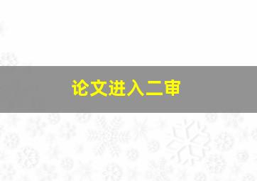 论文进入二审