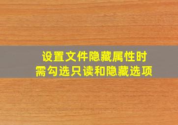 设置文件隐藏属性时需勾选只读和隐藏选项