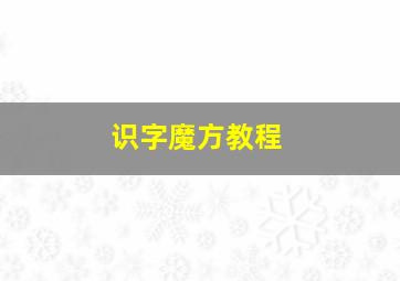 识字魔方教程