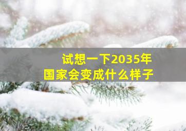 试想一下2035年国家会变成什么样子