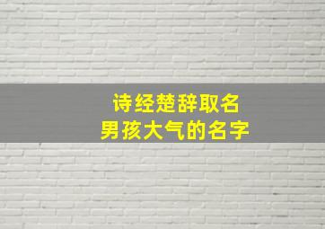 诗经楚辞取名男孩大气的名字