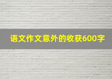 语文作文意外的收获600字