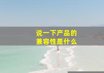 说一下产品的兼容性是什么