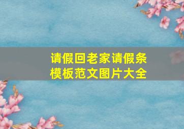 请假回老家请假条模板范文图片大全