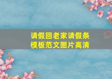 请假回老家请假条模板范文图片高清