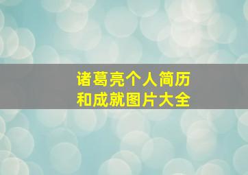 诸葛亮个人简历和成就图片大全