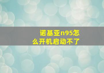 诺基亚n95怎么开机启动不了