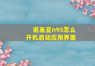 诺基亚n95怎么开机启动应用界面