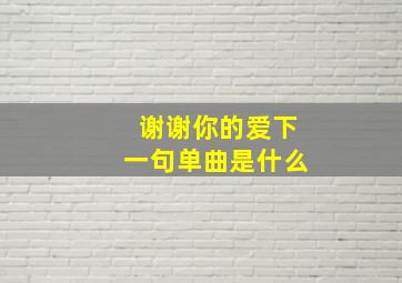 谢谢你的爱下一句单曲是什么