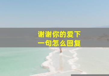 谢谢你的爱下一句怎么回复