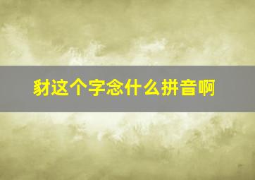 豺这个字念什么拼音啊