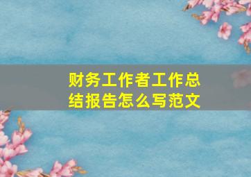 财务工作者工作总结报告怎么写范文