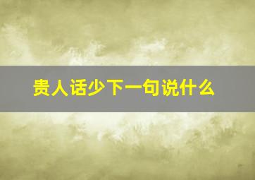 贵人话少下一句说什么