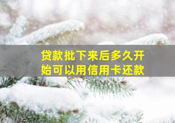 贷款批下来后多久开始可以用信用卡还款